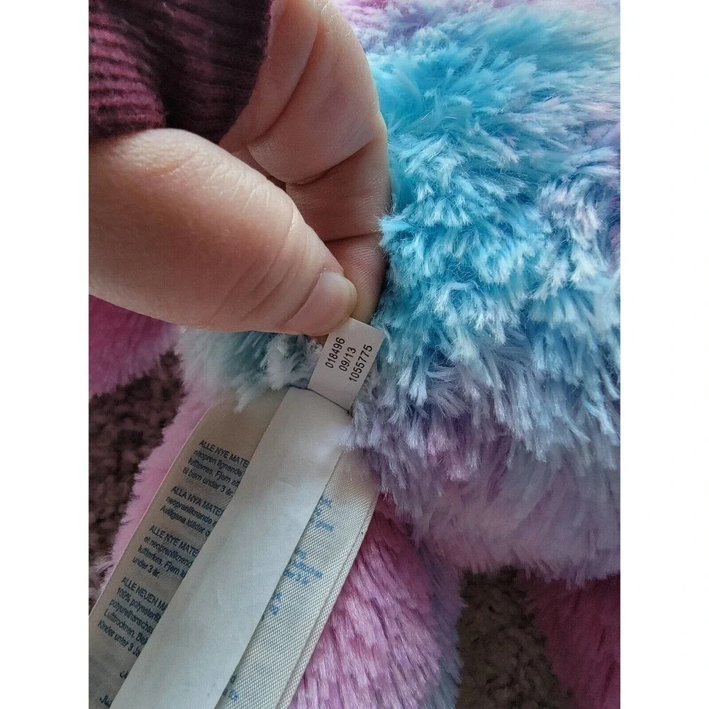 Build A Bear Furever Endless Hearts Tie-Dye Pink Blue Purple Plush Heart On Foot